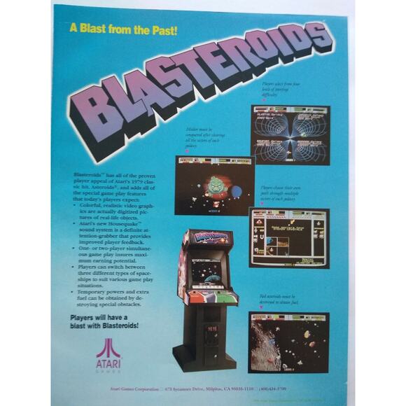 John Elway Team Quarterback Blasteroids Arcade Magazine Trade AD Artwork 1988 - Picture 4 of 4